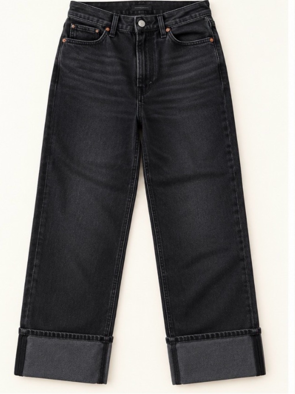 American Eagle Outfitters Black Cuffed Boyfriend Jeans